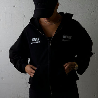 OLYMPIA X DEMN ZIP-UP HOODIE