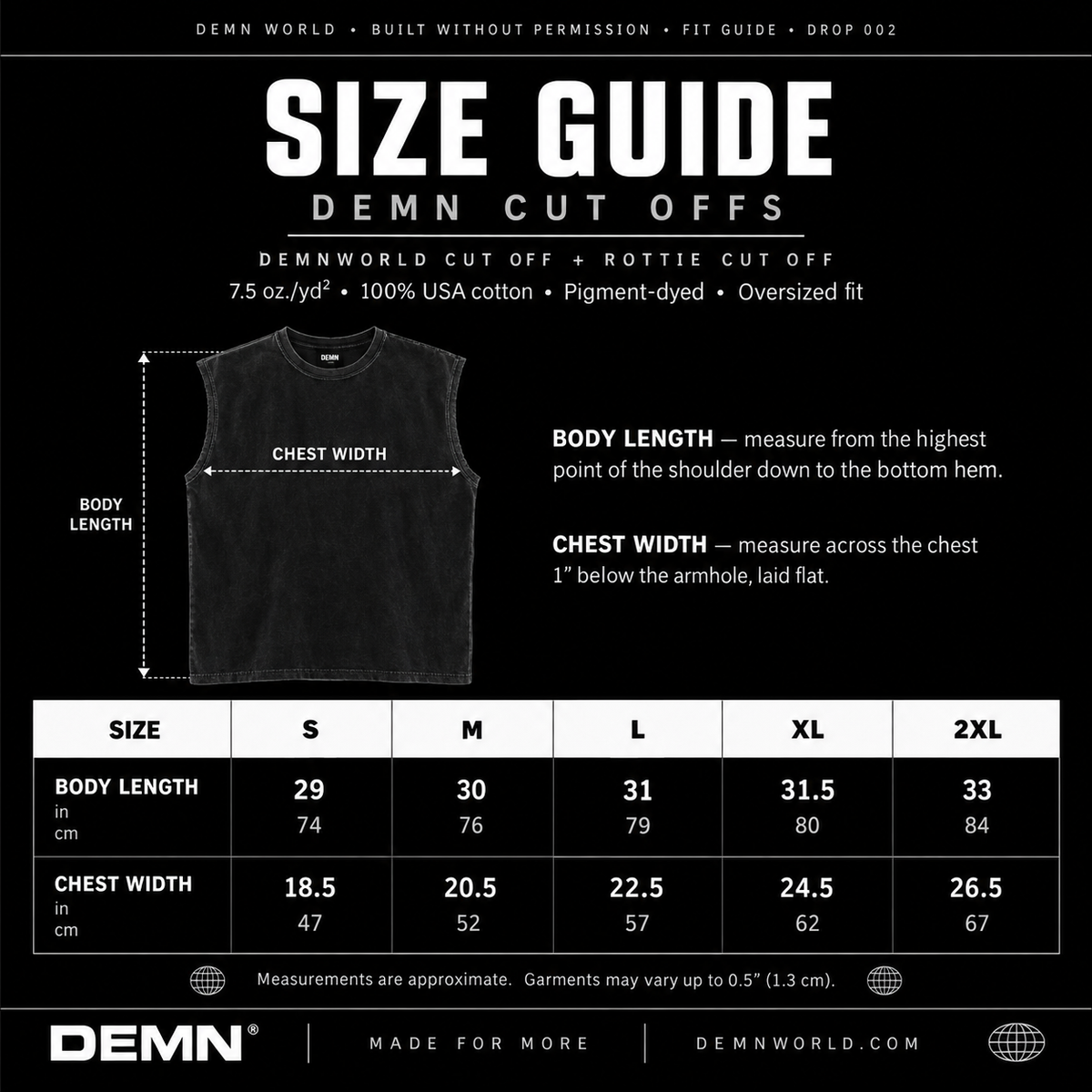 DEMNWORLD Oversized Cut Off